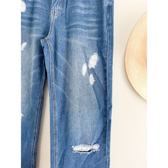 Midiross | Wide Leg Distressed Jeans | Sz M - Picture 5 of 8